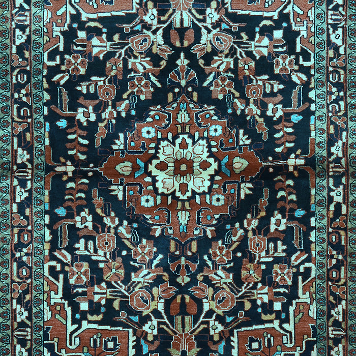 Machine Washable Persian Light Blue Traditional Rug, wshtr432lblu