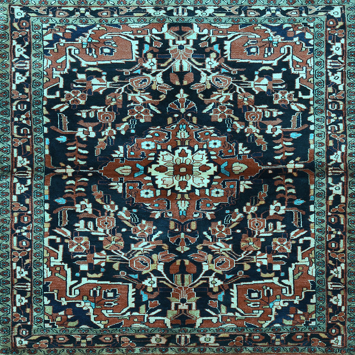 Square Machine Washable Persian Light Blue Traditional Rug, wshtr432lblu