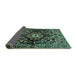 Sideview of Persian Turquoise Traditional Rug, tr432turq