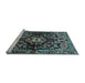 Sideview of Machine Washable Persian Light Blue Traditional Rug, wshtr432lblu