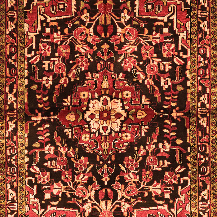 Serging Thickness of Machine Washable Persian Orange Traditional Area Rugs, wshtr432org