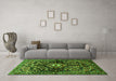 Machine Washable Persian Green Traditional Area Rugs in a Living Room,, wshtr432grn