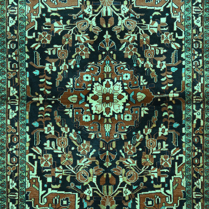 Machine Washable Persian Turquoise Traditional Area Rugs, wshtr432turq