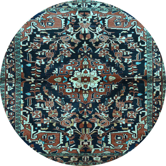 Round Persian Light Blue Traditional Rug, tr432lblu