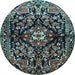 Round Persian Light Blue Traditional Rug, tr432lblu