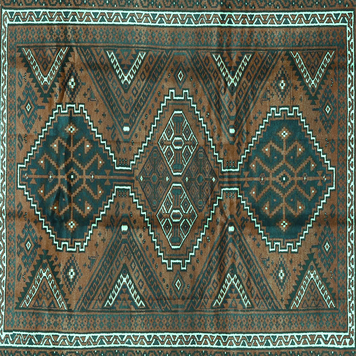 Square Persian Turquoise Traditional Rug, tr4330turq