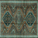 Square Persian Turquoise Traditional Rug, tr4330turq