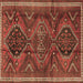 Square Persian Brown Traditional Rug, tr4330brn