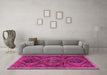 Machine Washable Persian Pink Traditional Rug in a Living Room, wshtr4330pnk