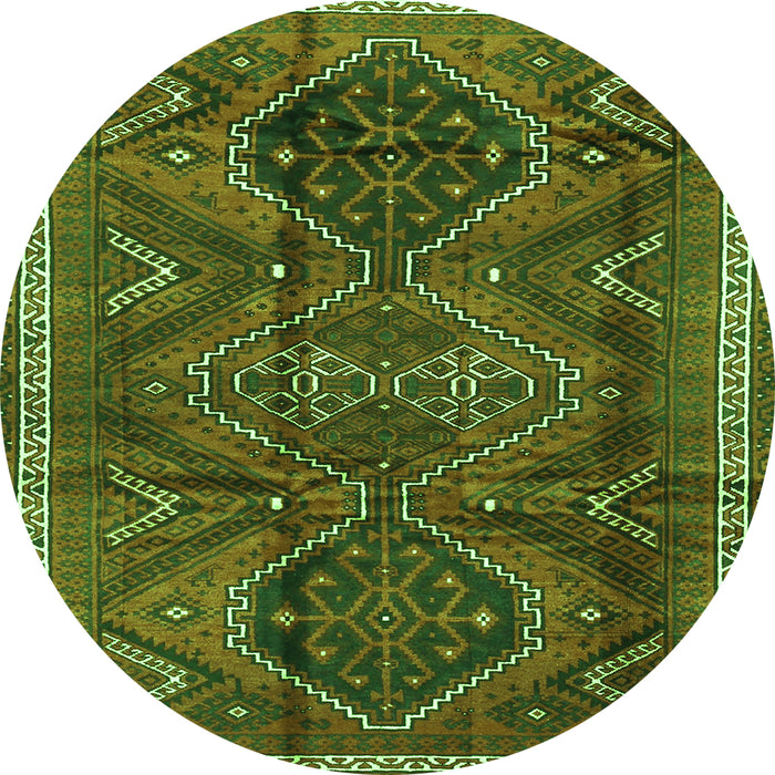 Square Persian Green Traditional Rug, tr4330grn