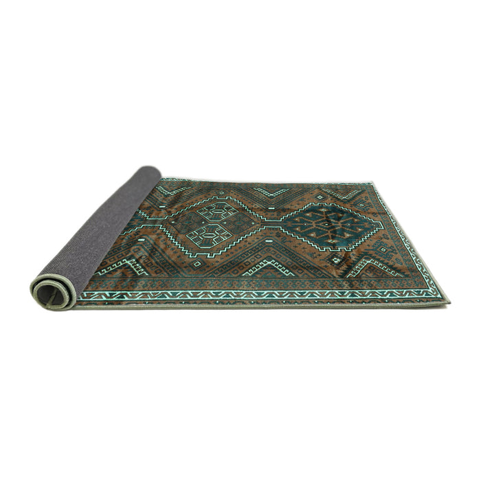 Sideview of Persian Turquoise Traditional Rug, tr4330turq