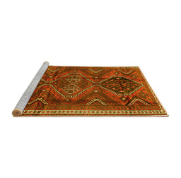 Sideview of Machine Washable Persian Yellow Traditional Rug, wshtr4330yw