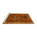 Sideview of Machine Washable Persian Yellow Traditional Rug, wshtr4330yw