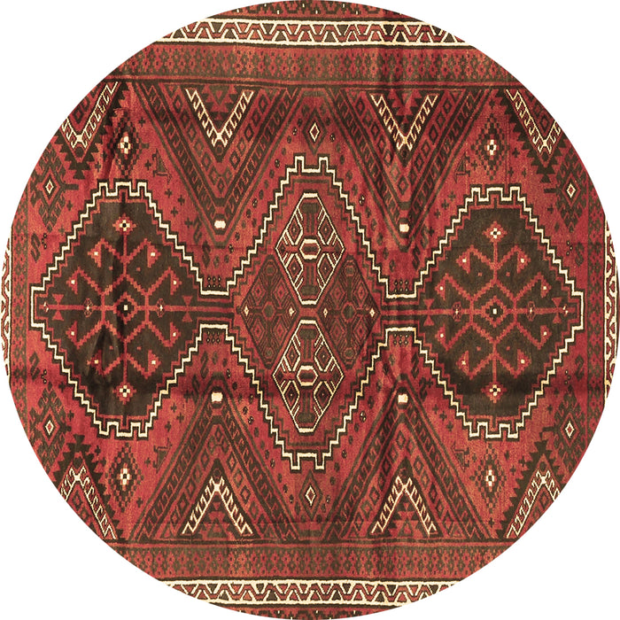 Round Persian Brown Traditional Rug, tr4330brn