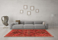 Machine Washable Persian Orange Traditional Rug, wshtr4330org