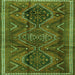 Round Machine Washable Persian Green Traditional Area Rugs, wshtr4330grn