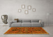 Machine Washable Persian Yellow Traditional Rug in a Living Room, wshtr4330yw