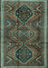 Machine Washable Persian Turquoise Traditional Area Rugs, wshtr4330turq