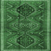 Square Persian Emerald Green Traditional Rug, tr4330emgrn