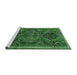 Sideview of Machine Washable Persian Emerald Green Traditional Area Rugs, wshtr4330emgrn