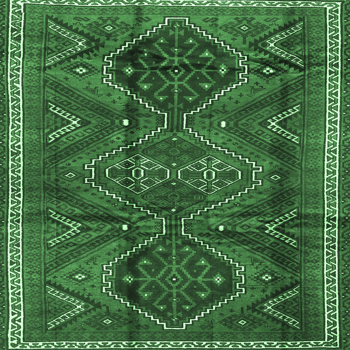 Square Machine Washable Persian Emerald Green Traditional Area Rugs, wshtr4330emgrn