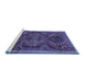 Sideview of Machine Washable Persian Blue Traditional Rug, wshtr4330blu