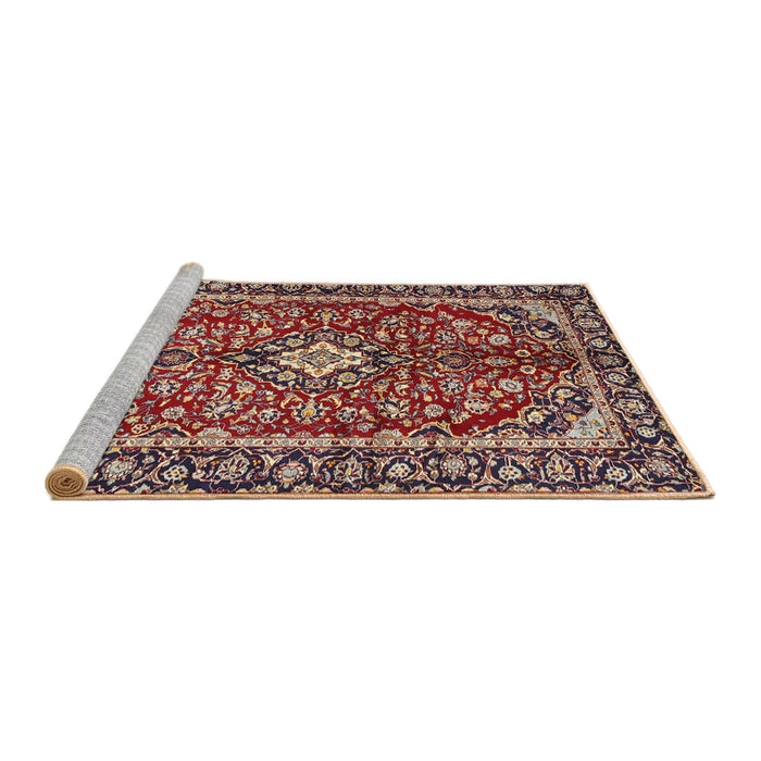 Sideview of Machine Washable Traditional Saffron Red Rug, wshtr4331