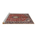 Sideview of Machine Washable Traditional Saffron Red Rug, wshtr4331