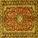 Square Medallion Yellow Traditional Rug, tr4331yw