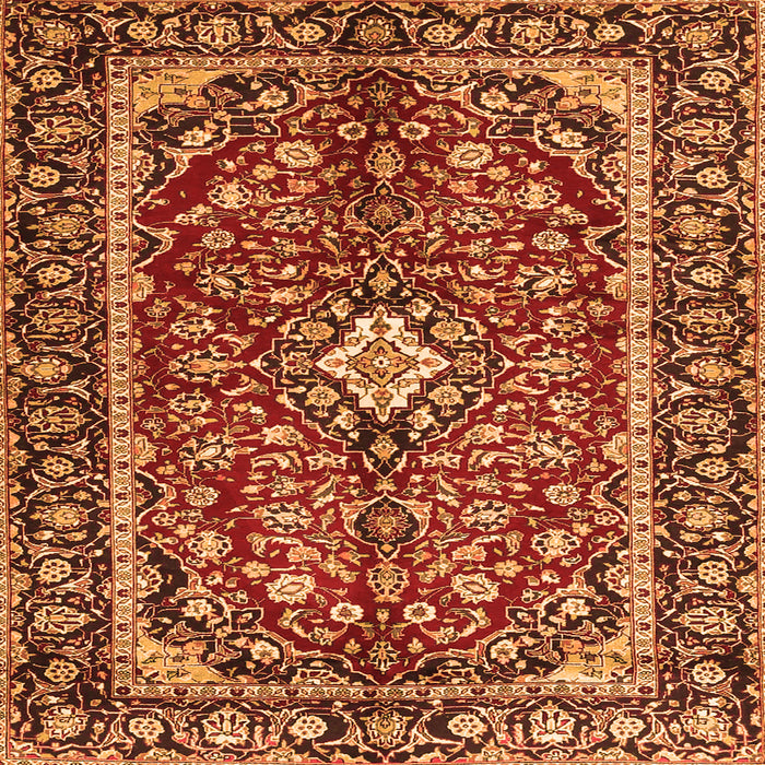 Serging Thickness of Medallion Orange Traditional Rug, tr4331org