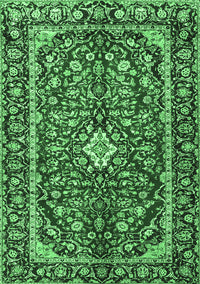 Medallion Emerald Green Traditional Rug, tr4331emgrn