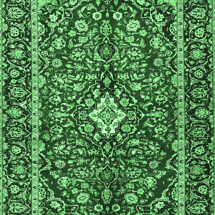 Medallion Emerald Green Traditional Rug, tr4331emgrn
