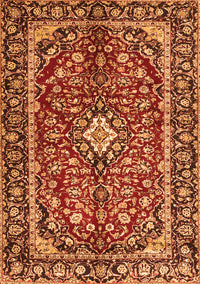 Medallion Orange Traditional Rug, tr4331org