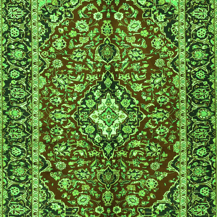 Serging Thickness of Machine Washable Medallion Green Traditional Area Rugs, wshtr4331grn