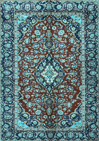 Medallion Light Blue Traditional Rug, tr4331lblu