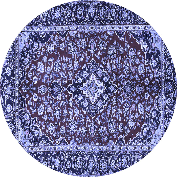 Round Medallion Blue Traditional Rug, tr4331blu