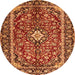 Square Medallion Orange Traditional Rug, tr4331org