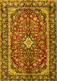 Medallion Yellow Traditional Rug, tr4331yw