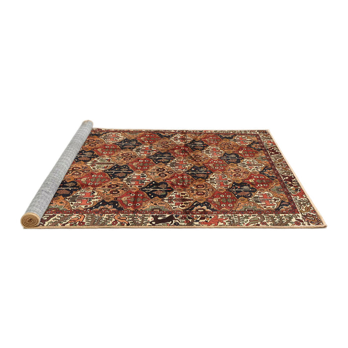 Sideview of Machine Washable Traditional Saffron Red Rug, wshtr4332