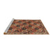 Sideview of Machine Washable Traditional Saffron Red Rug, wshtr4332