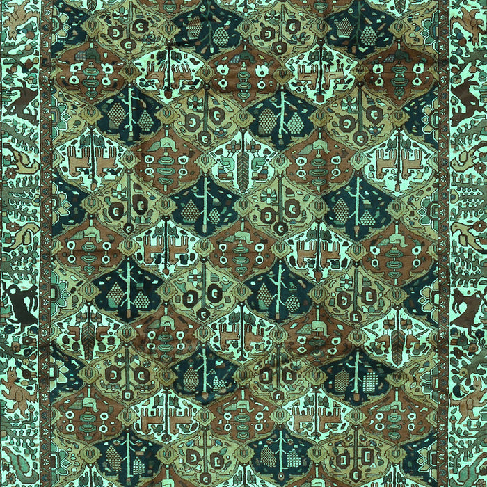 Machine Washable Persian Turquoise Traditional Area Rugs, wshtr4332turq