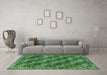 Machine Washable Persian Emerald Green Traditional Area Rugs in a Living Room,, wshtr4332emgrn