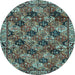 Round Persian Light Blue Traditional Rug, tr4332lblu