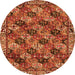 Square Persian Orange Traditional Rug, tr4332org