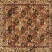 Square Machine Washable Persian Brown Traditional Rug, wshtr4332brn