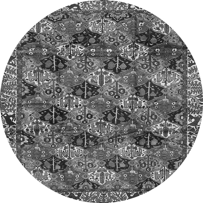 Machine Washable Persian Gray Traditional Rug, wshtr4332gry