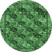 Round Persian Emerald Green Traditional Rug, tr4332emgrn