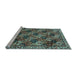 Sideview of Machine Washable Persian Light Blue Traditional Rug, wshtr4332lblu