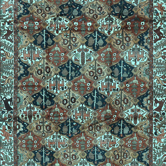 Machine Washable Persian Light Blue Traditional Rug, wshtr4332lblu