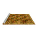 Sideview of Machine Washable Persian Yellow Traditional Rug, wshtr4332yw